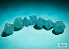 Borealis - Polyhedral Teal/gold Luminary 7-Die Set