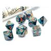 Lab Dice - Lustrous Polyhedral Alpestris/Orange 7-Die Test Tube Set