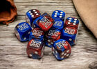Great Britain War Dice Gemini Blue-Red/white 16mm d6